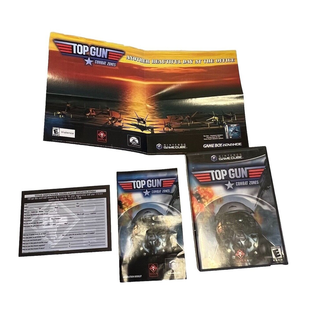 Nintendo Game Cube Top Gun Combat Zone Complete CIB with Poster And Registration